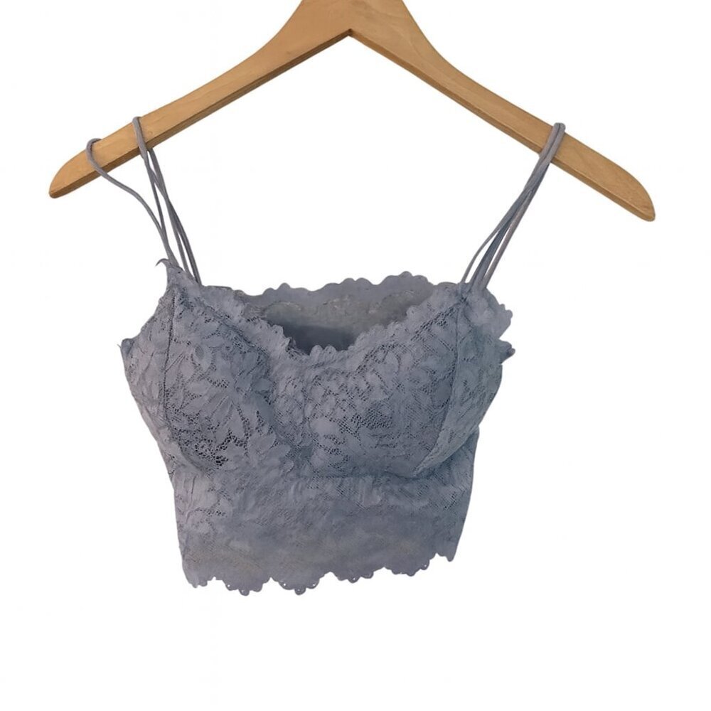 Duufin Elegant Lavender Lace Bralette – Delicate Straps, Soft Comfort, Size S/M